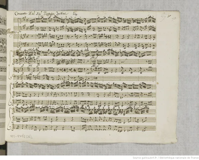 First page of Violin Concerto in A major