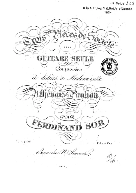 First page of 3 Pièces de société