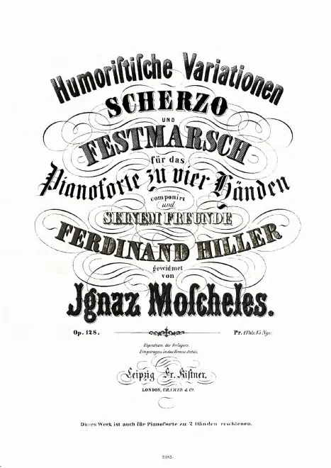 First page of Humoristische Variationen, Scherzo und Festmarsch für das Pianoforte zu vier Händen