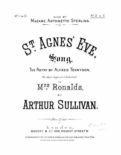 First page of St. Agnes' Eve