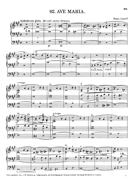 First page of Ave Maria I