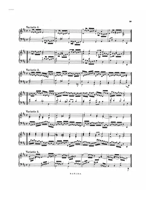 First page of Aria and 6 Variations in D major