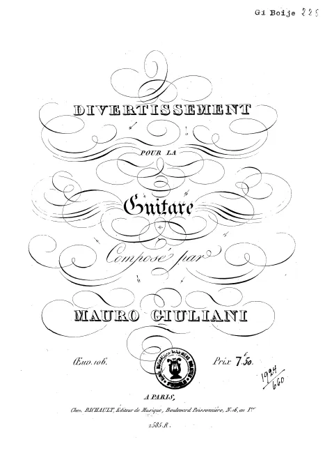First page of Divertissement
