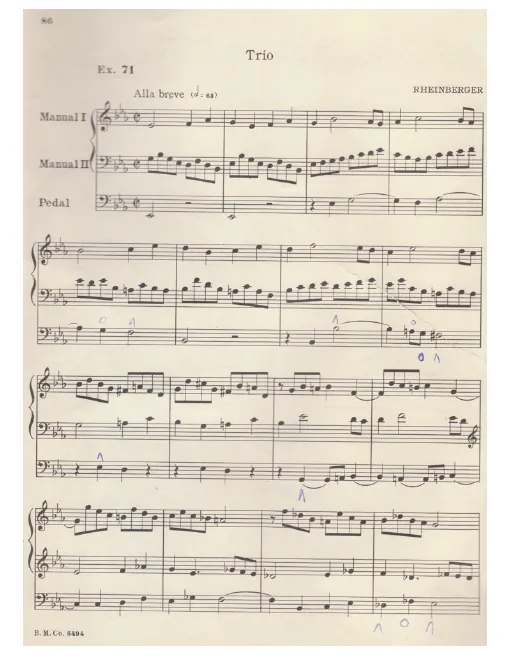 First page of 10 Trios for organ (in 2 volumes)