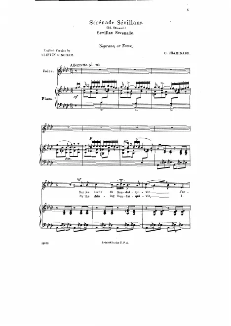 First page of Sérénade Sévillane