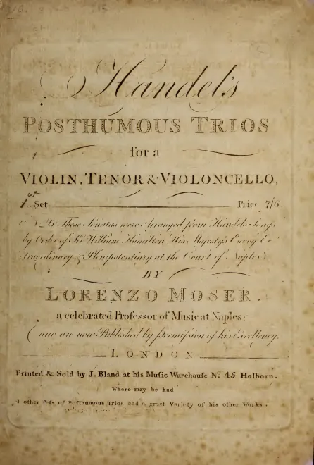 First page of Posthumous Trios