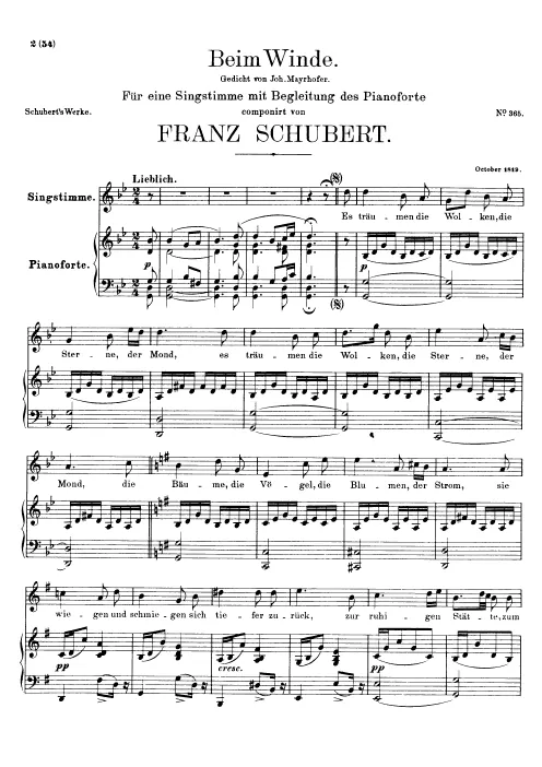 First page of Beim Winde