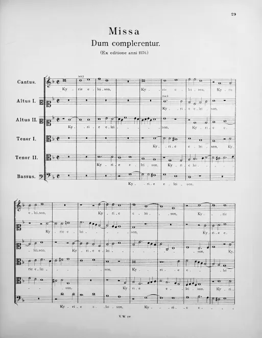 First page of Missa Dum complerentur