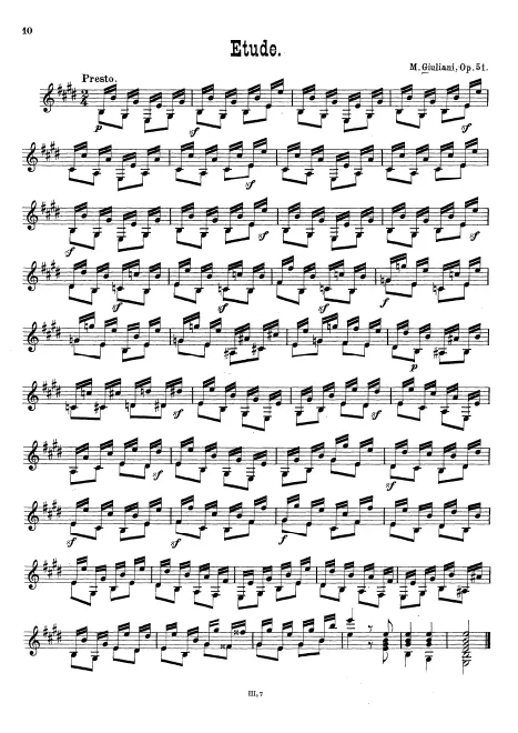 17. Etude in E major