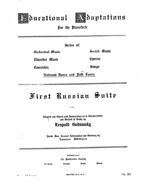First page of Russian Suite No.1
