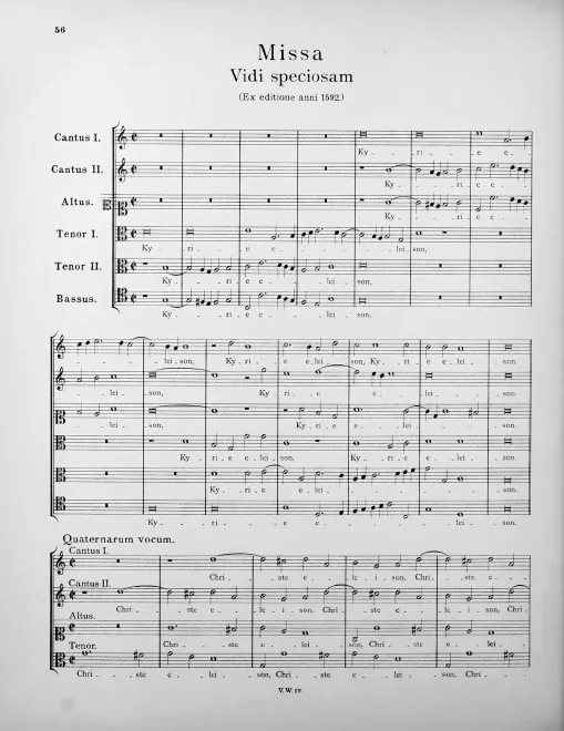 First page of Missa Vidi speciosam