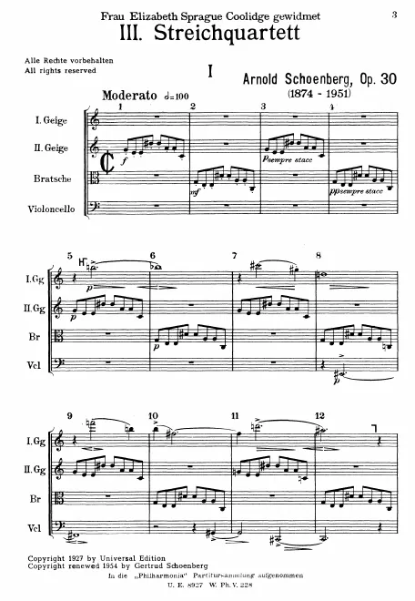 First page of String Quartet No.3