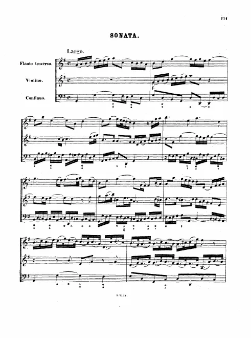 First page of Trio Sonata