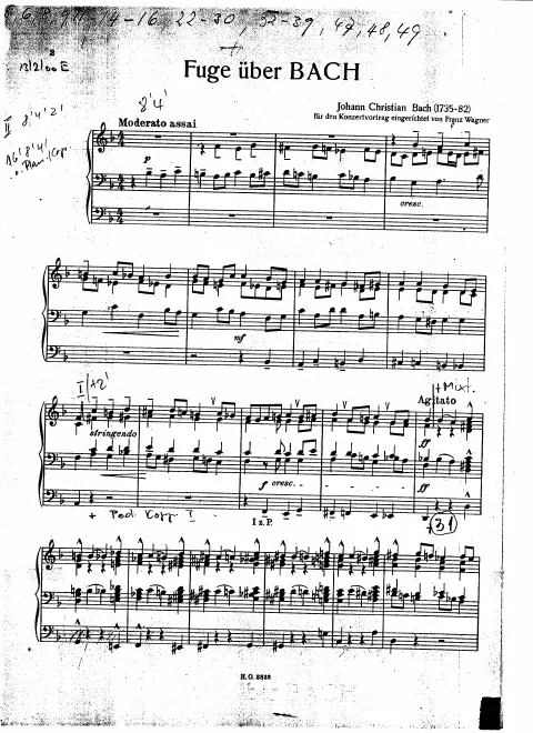 First page of Chromatic Fugue on BACH