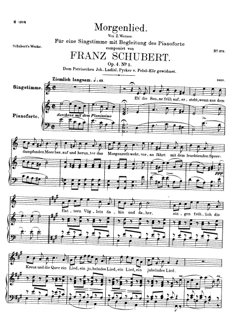 First page of Morgenlied