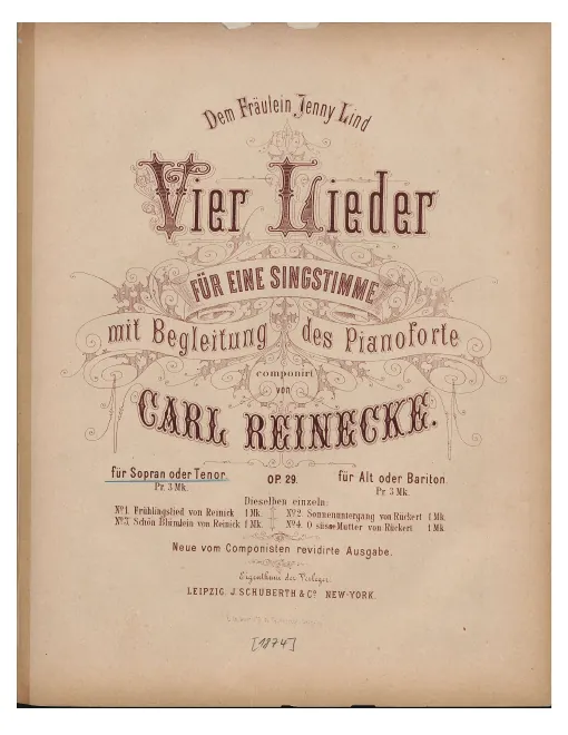 First page of 4 Lieder