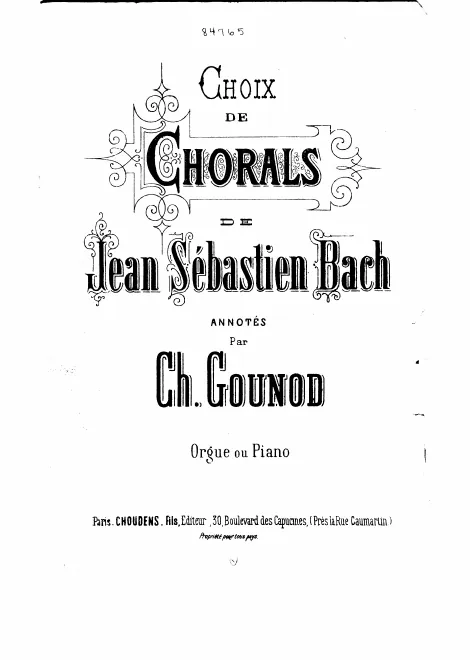 First page of Choix de Chorals