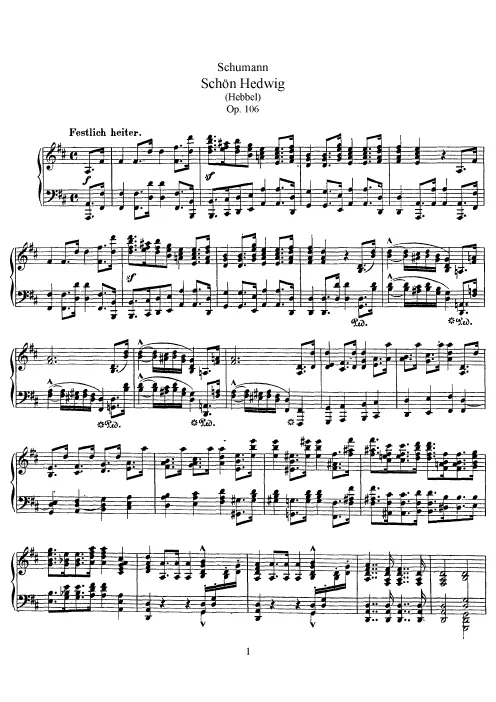 First page of Schön Hedwig, Op.106