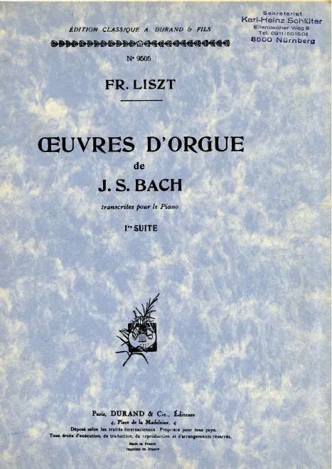 First page of Oeuvres d'orgue