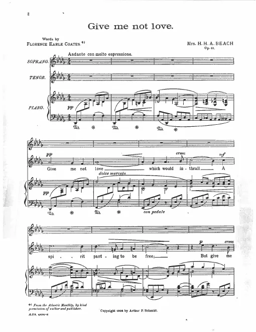First page of Give Me Not Love