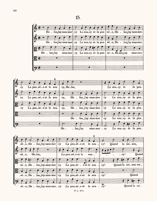 First page of Helas, j'ay sans mercy