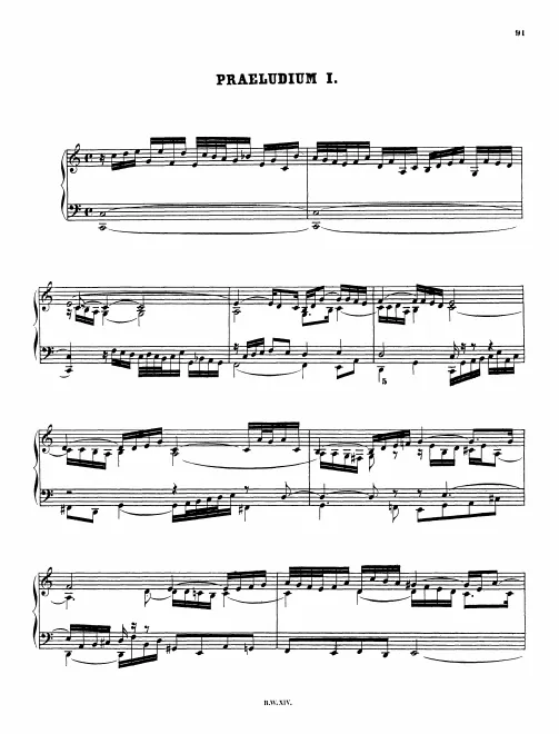 First page of Prelude and Fugue in C major