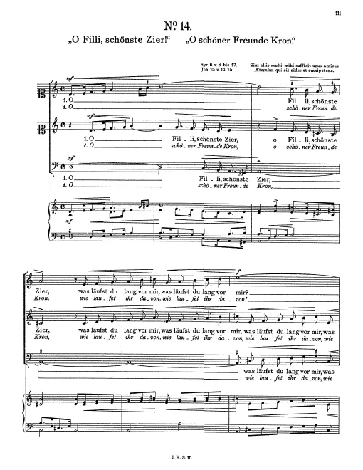 First page of O Filli, schönste Zier!