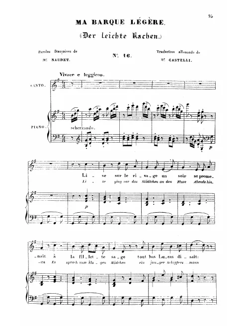 First page of La barque légère / Ma barque légère