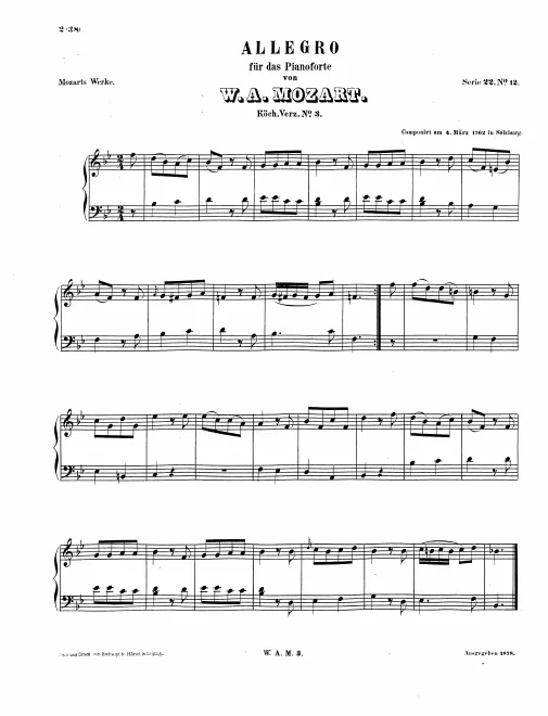 First page of Allegro in B-flat major