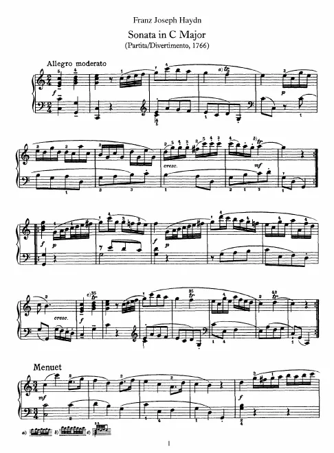 First page of Divertimento