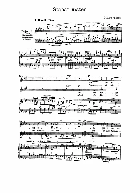 First page of Stabat mater