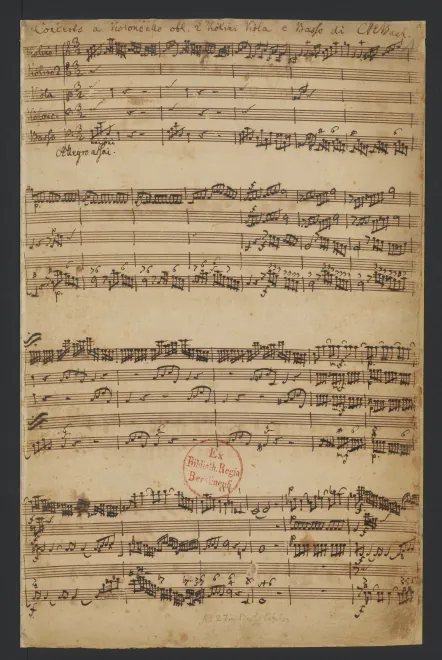 First page of Cello Concerto in A minor