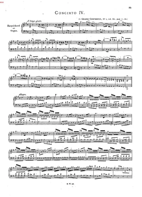 First page of Organ Concerto in G major