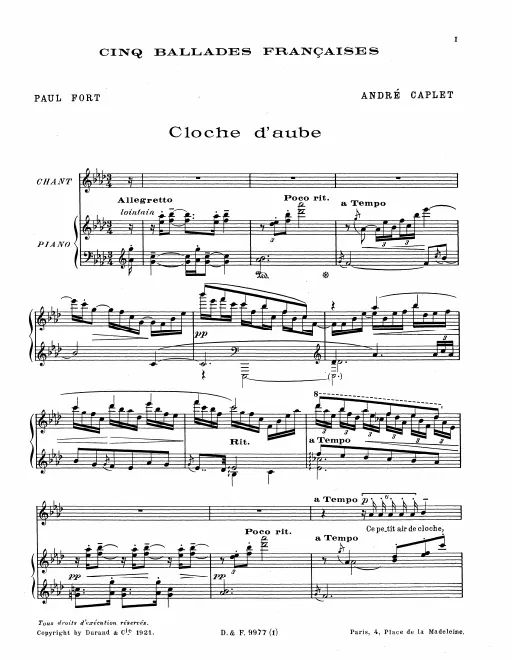 First page of 5 Ballades Françaises
