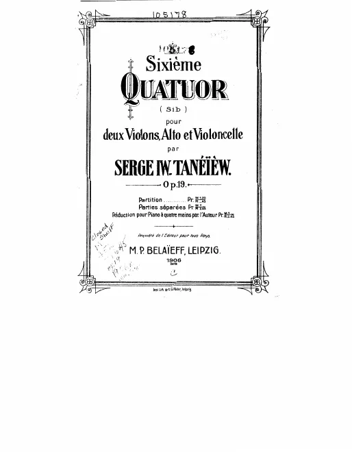 First page of String Quartet No.6