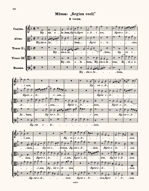 First page of Missa Regina coeli