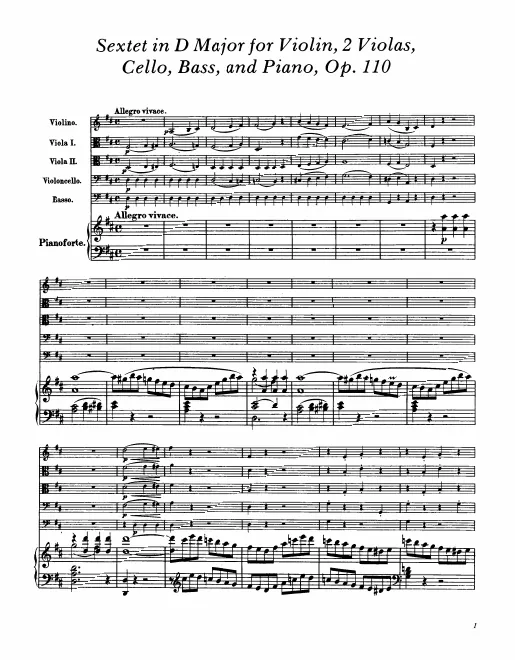 First page of Piano Sextet