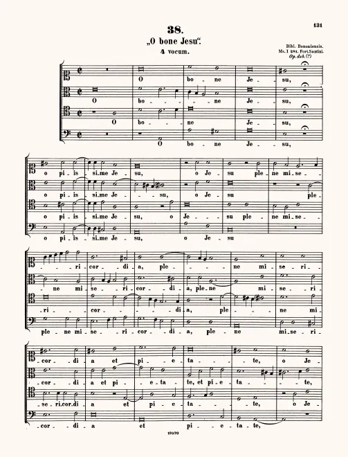 First page of O bone Iesu o piissime