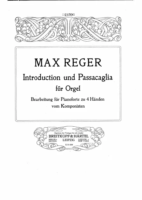 First page of Introduction und Passacaglia für Orgel (in d-Moll), ohne Opus