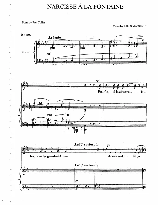First page of Narcisse à la fontaine