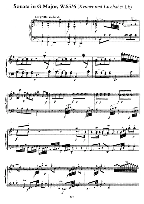 First page of Keyboard Sonata in G major