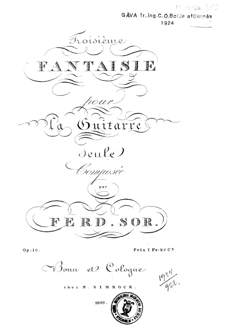 First page of Fantasie No.3