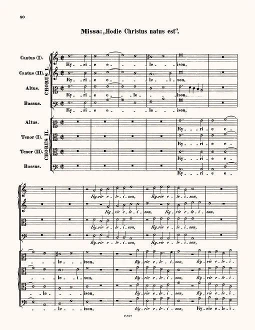 First page of Missa Hodie Christus natus est