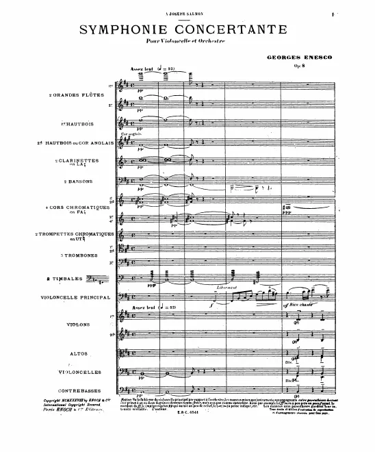 First page of Symphonie concertante