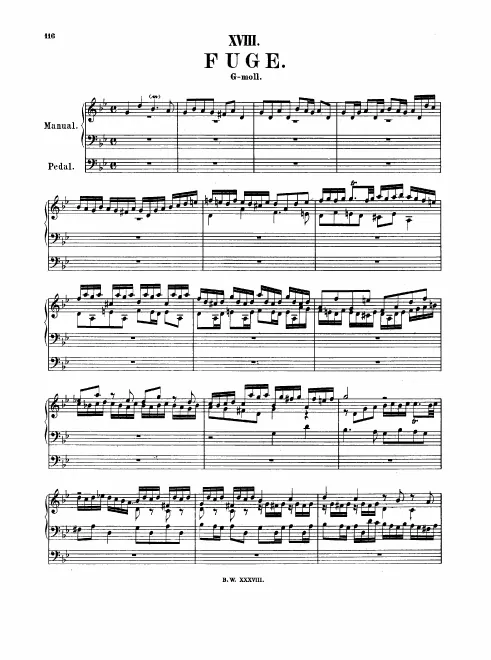 First page of Fugue in G minor