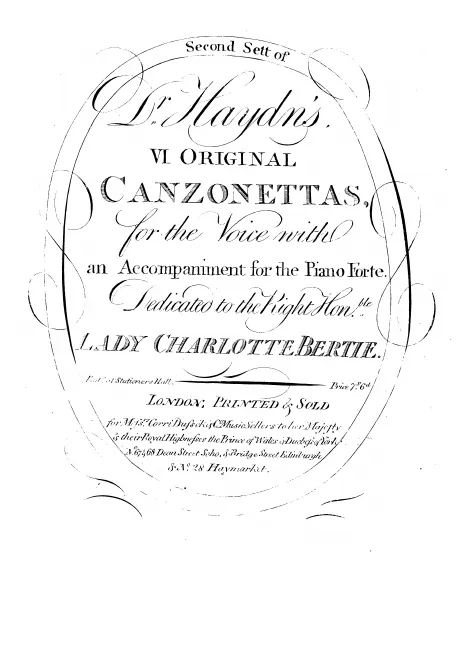First page of Original Canzonettas, Set 2