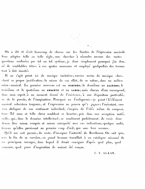 Alkan's Preface