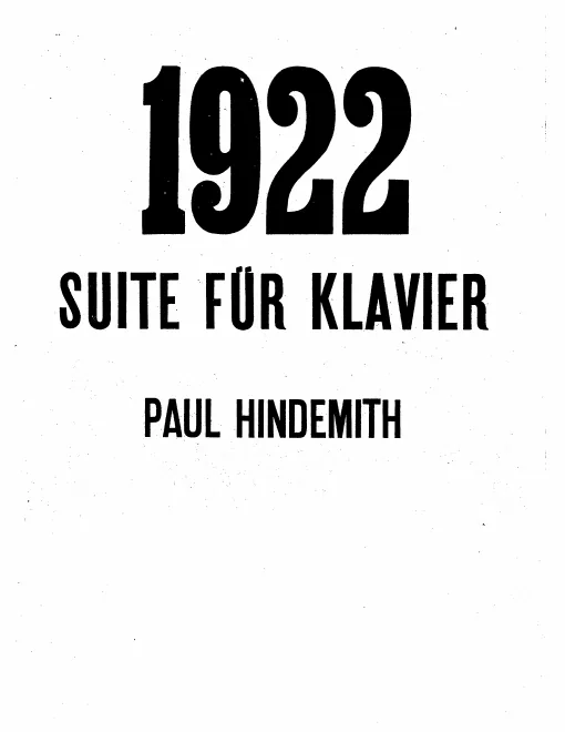 First page of 1922. Suite für Klavier