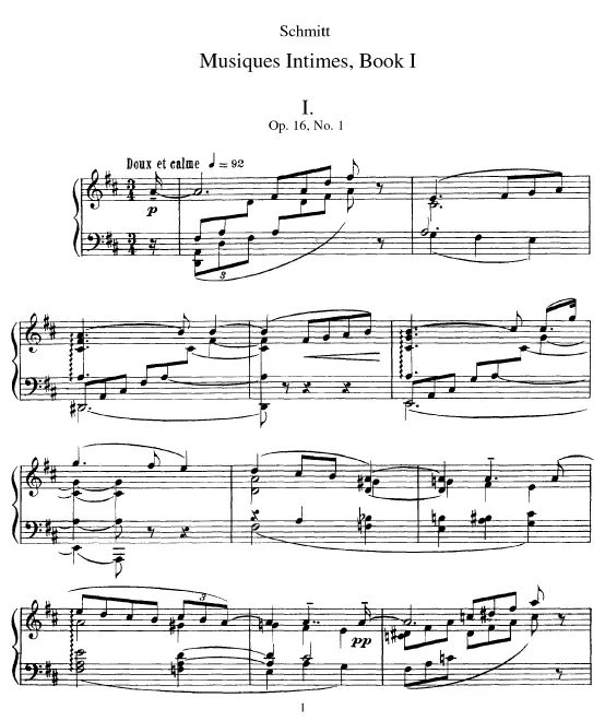 First page of Musiques intimes