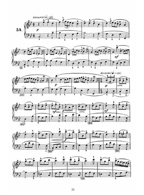 First page of Keyboard Sonata in B-flat major